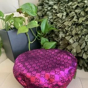 Gucci | Accessories | Gucci Purple Monogram Sequin Beret  display picture 2